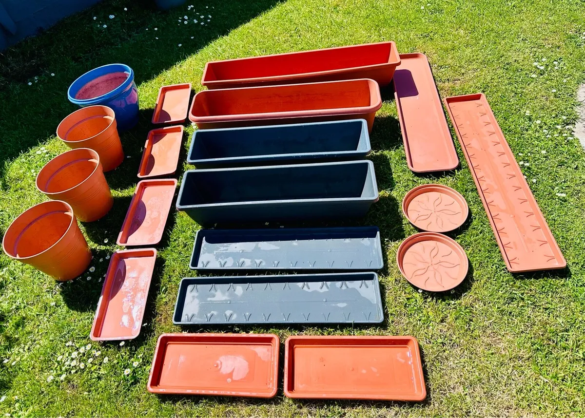 Flower pots with trays - Image 4