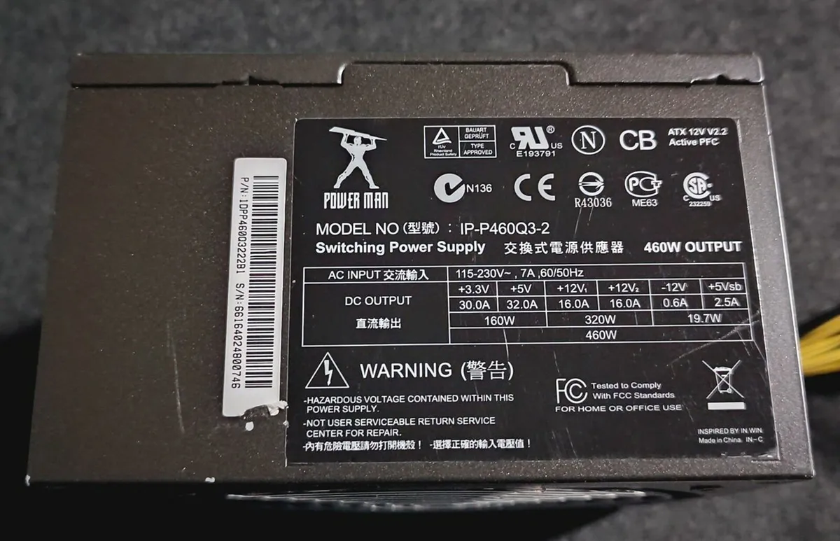 1 / 1 Power Man IP-P460Q3-2 460W PSU - Image 2