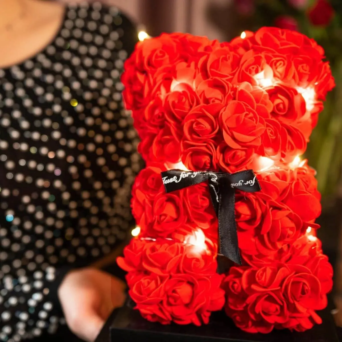 Rose bear 25 cm free packaging - Image 3