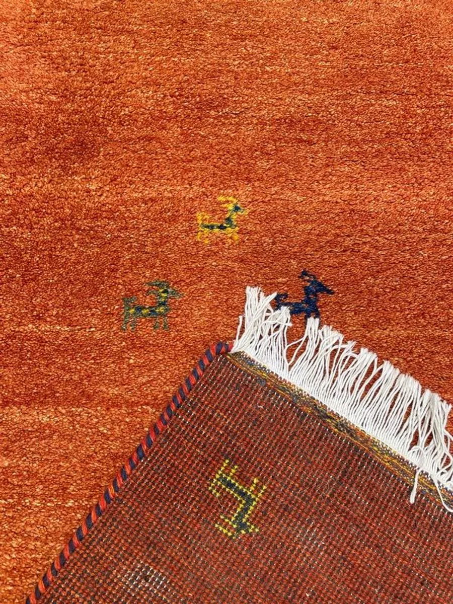Beautiful Gabbeh Hand Knotted Vintage Runner . - Image 3