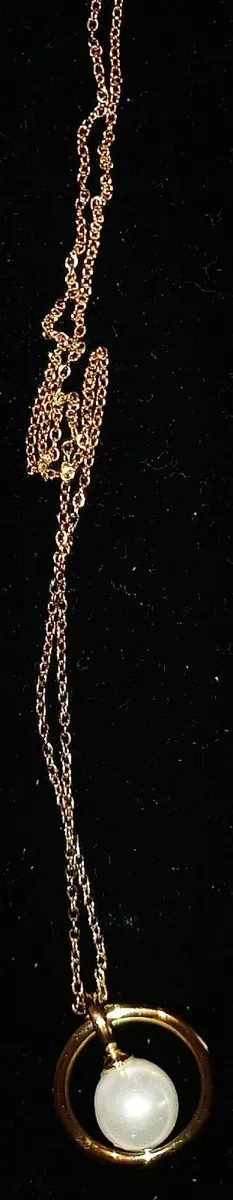 Gold plated necklace with pearl - Image 2