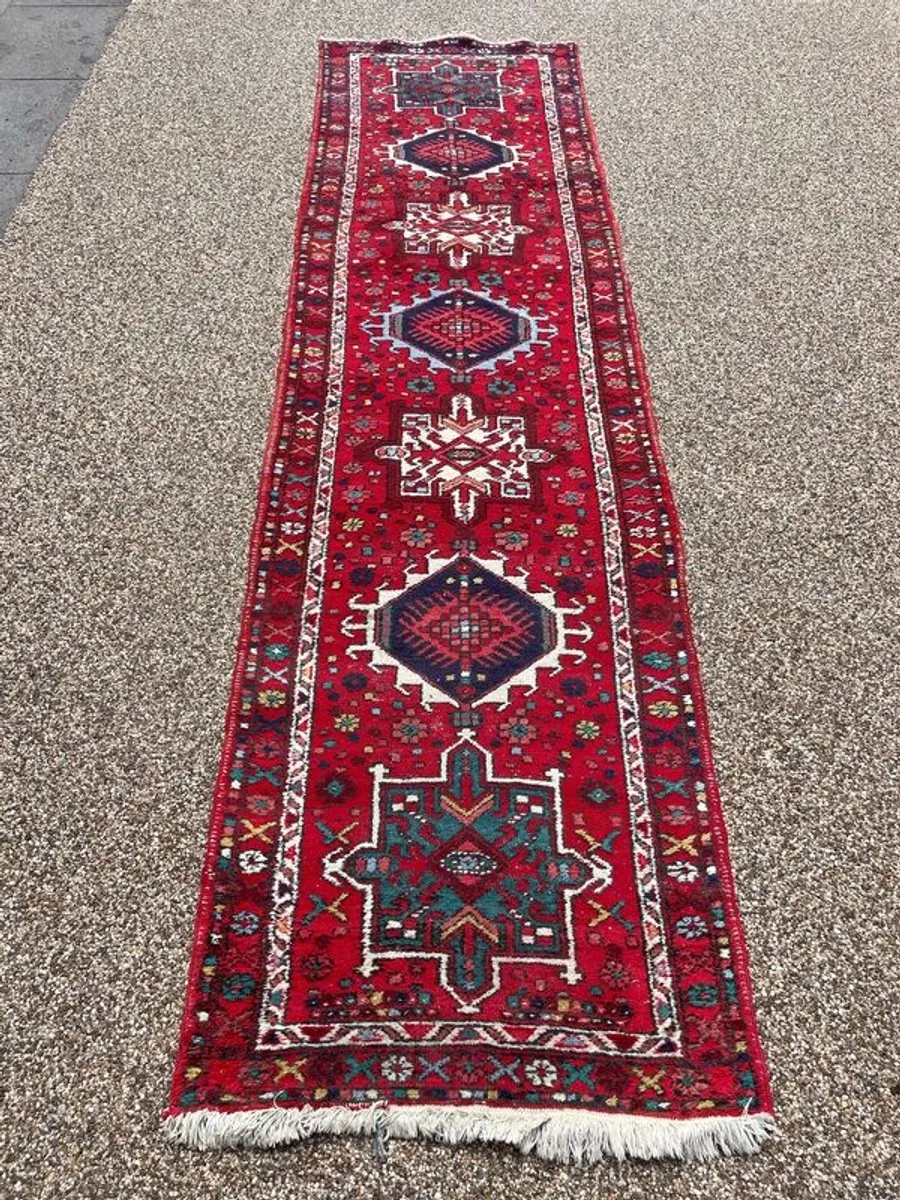 Hand Knotted Kazak Runner. - Image 1