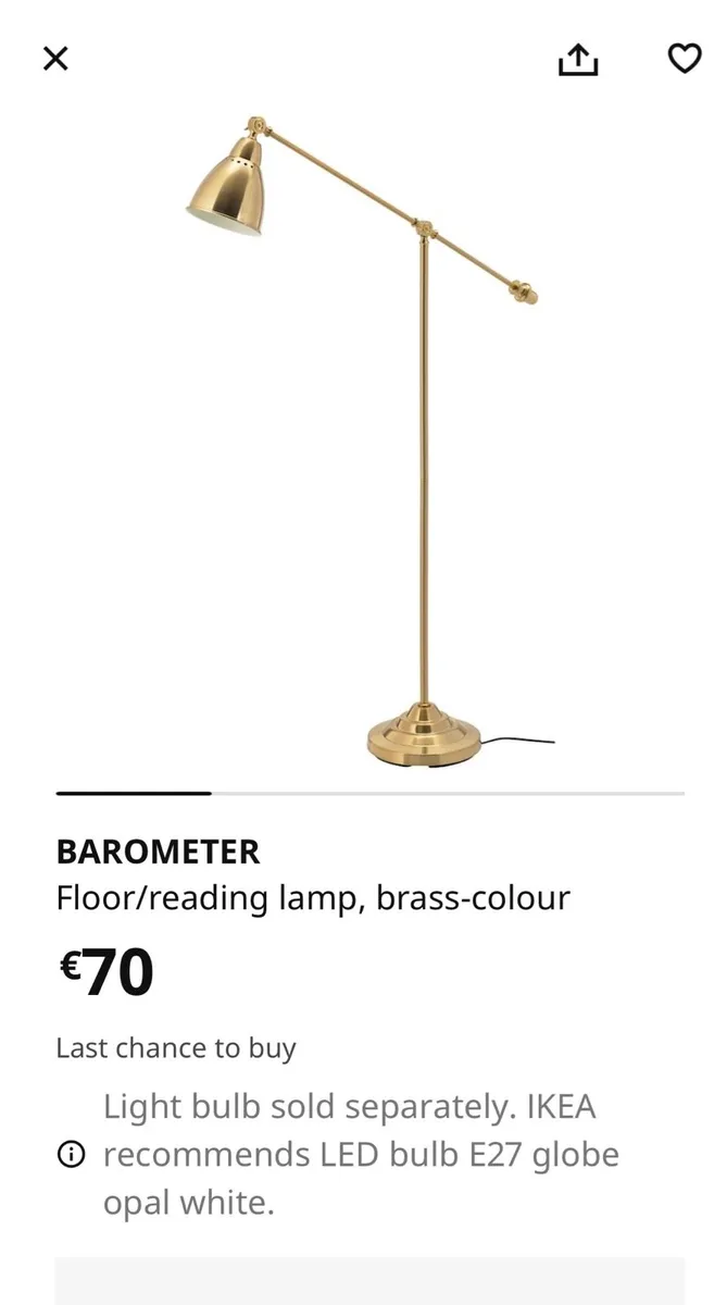 2 Brass lamps & 1 floor lamp - Image 3