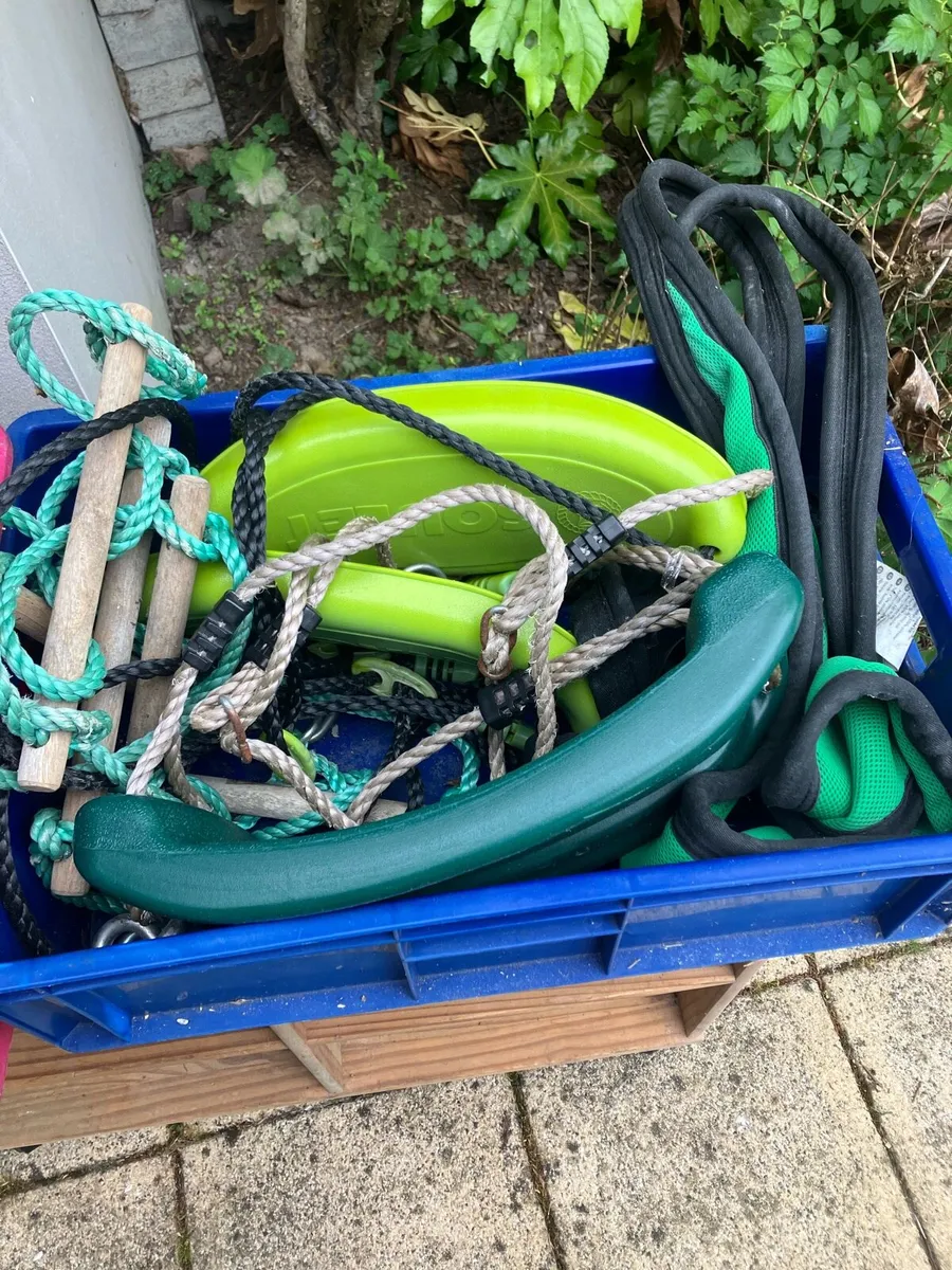 Swing seats and climb rope