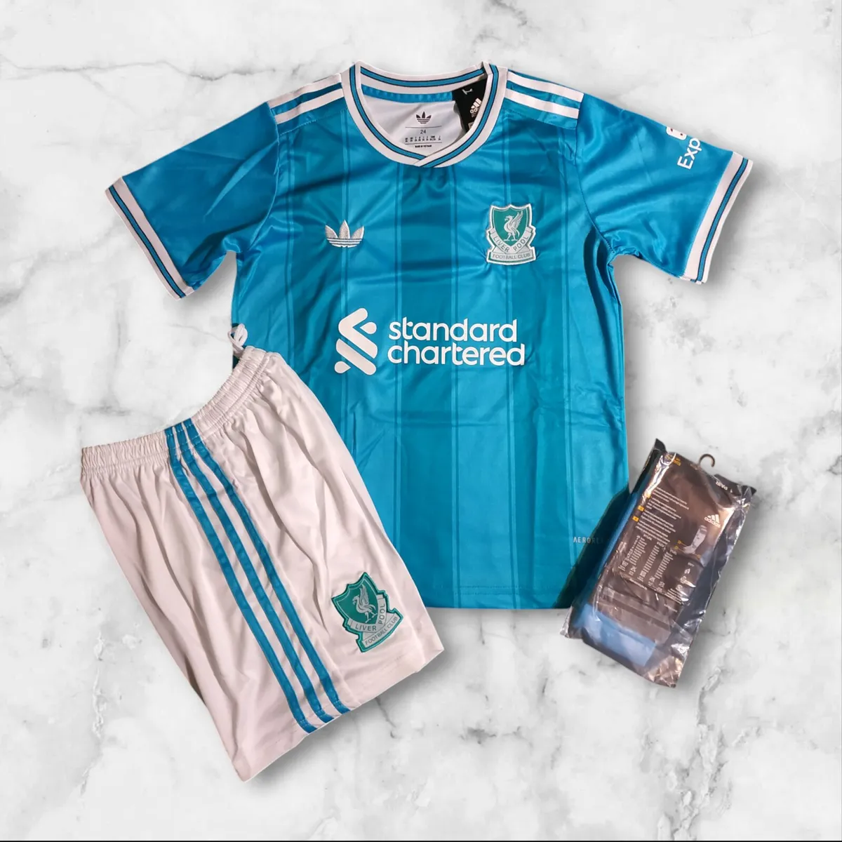 LIVERPOOL (AWAY) KIDS FULL KIT , 8/9 YRS