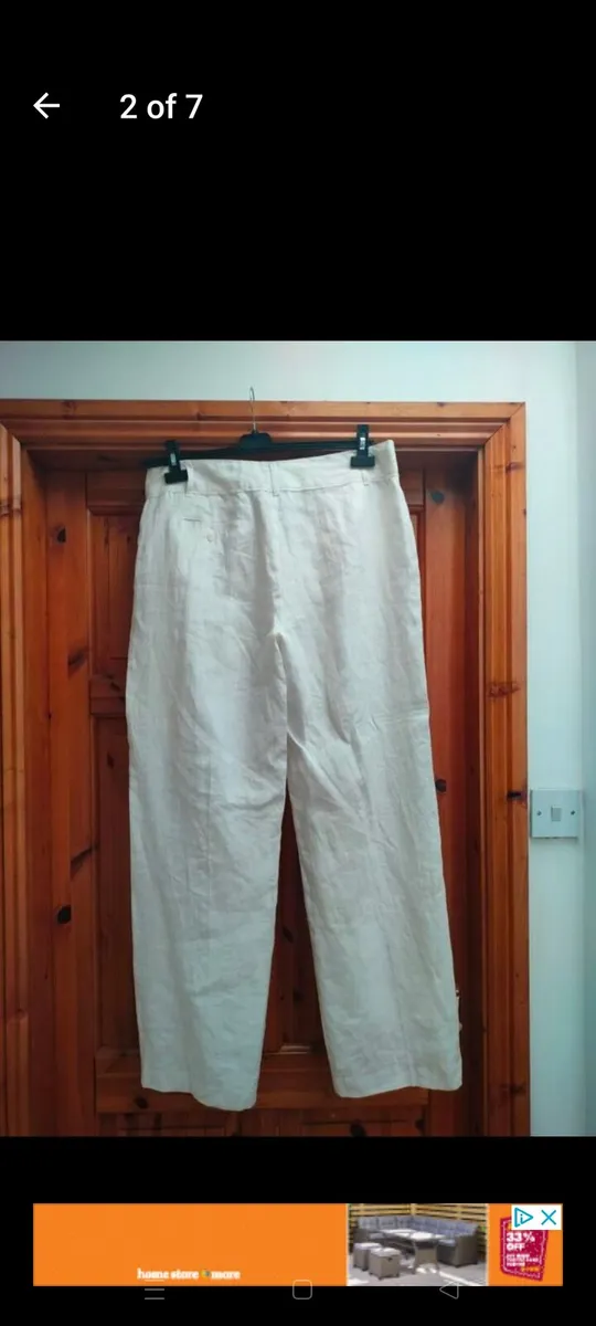 Ladies white,  linen trousers, New with tags - Image 2