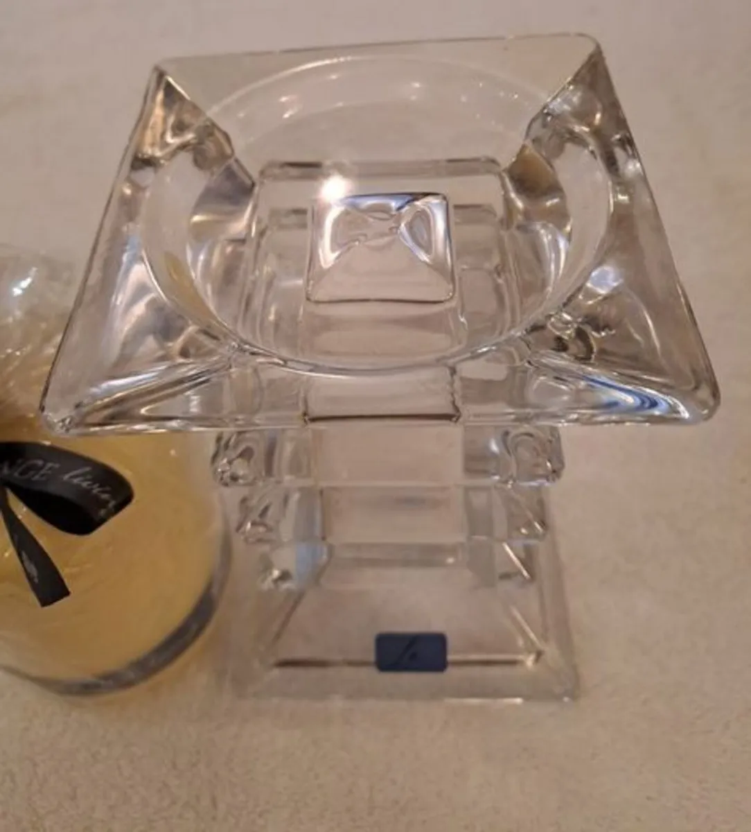 Crystal candle holder and candle NEW - Image 2