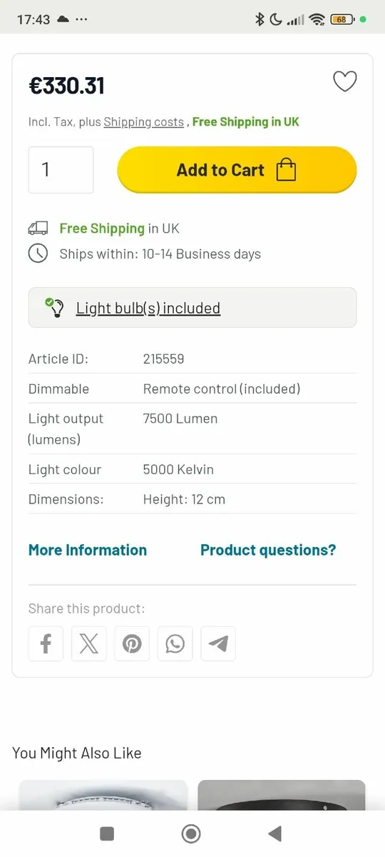 XLarge Modern LED lamp light * Bargain* - Image 3