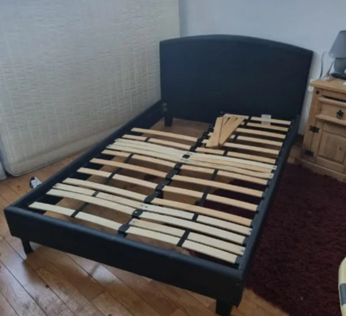4 Foot Small Double Leather Bed Frame - Deliver - Image 1