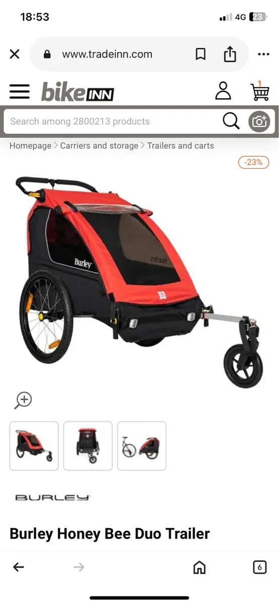 Bike Trailer burley honey bee - Image 1