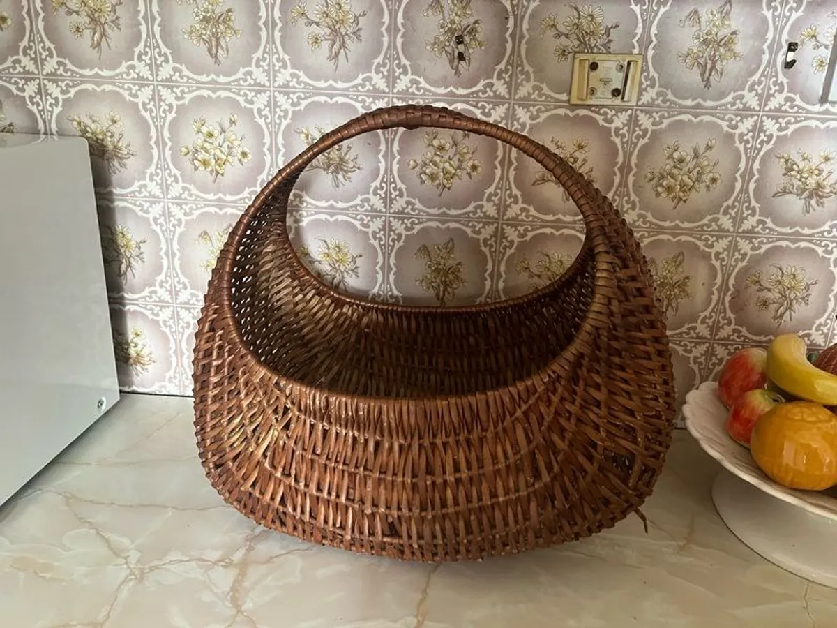 Vintage Wicker Gondola Baskets X 2 - Image 3