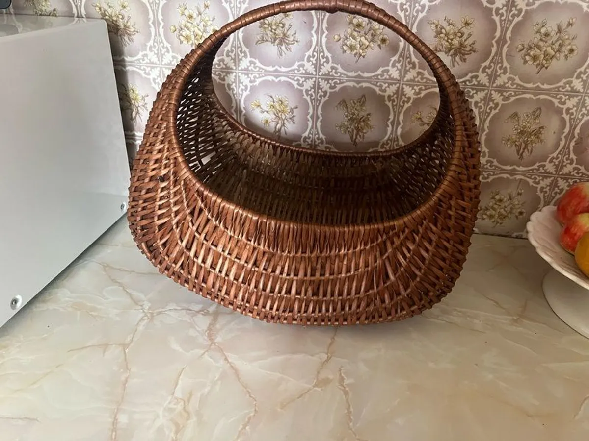 Vintage Wicker Gondola Baskets X 2 - Image 4