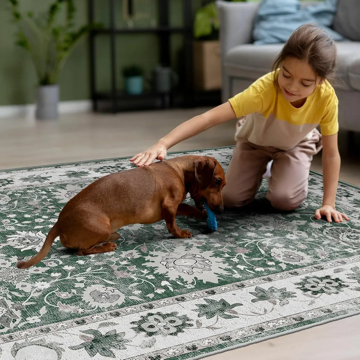 Green Rugs Living Room 200x300cm Soft Short Pile - Image 3