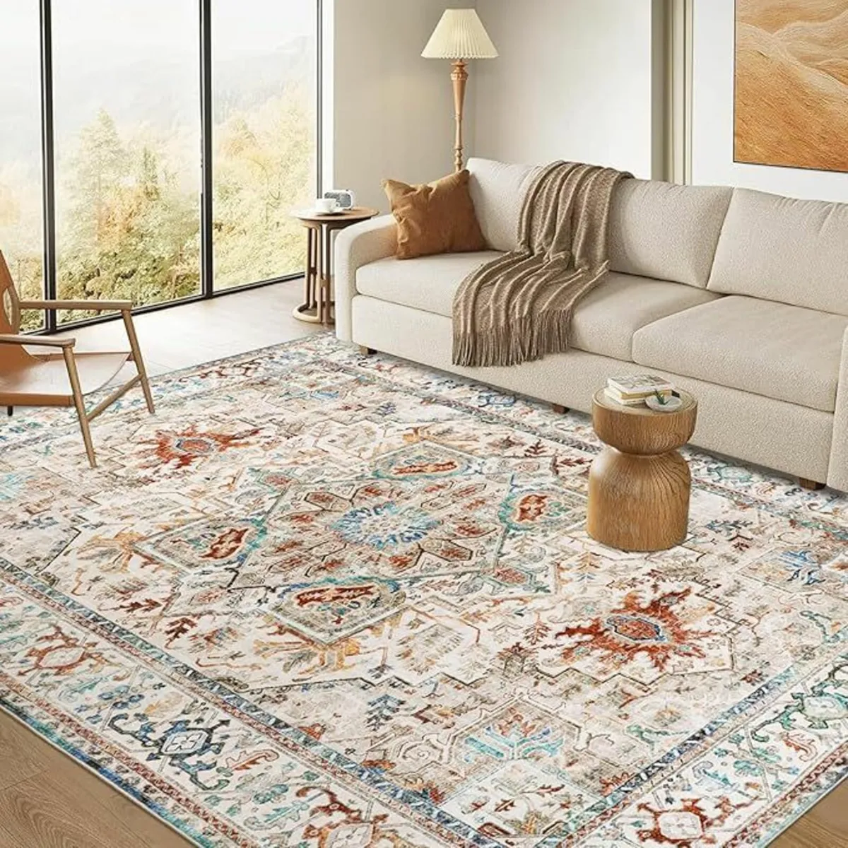 Living Room Soft Vintage Rug Bedroom Beige 160x230 - Image 4