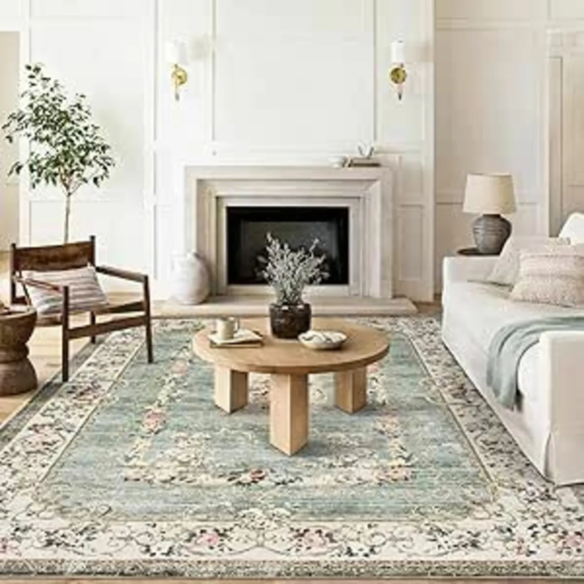 Greenish Washable Rug Living Room Large 190x280cm - Image 2