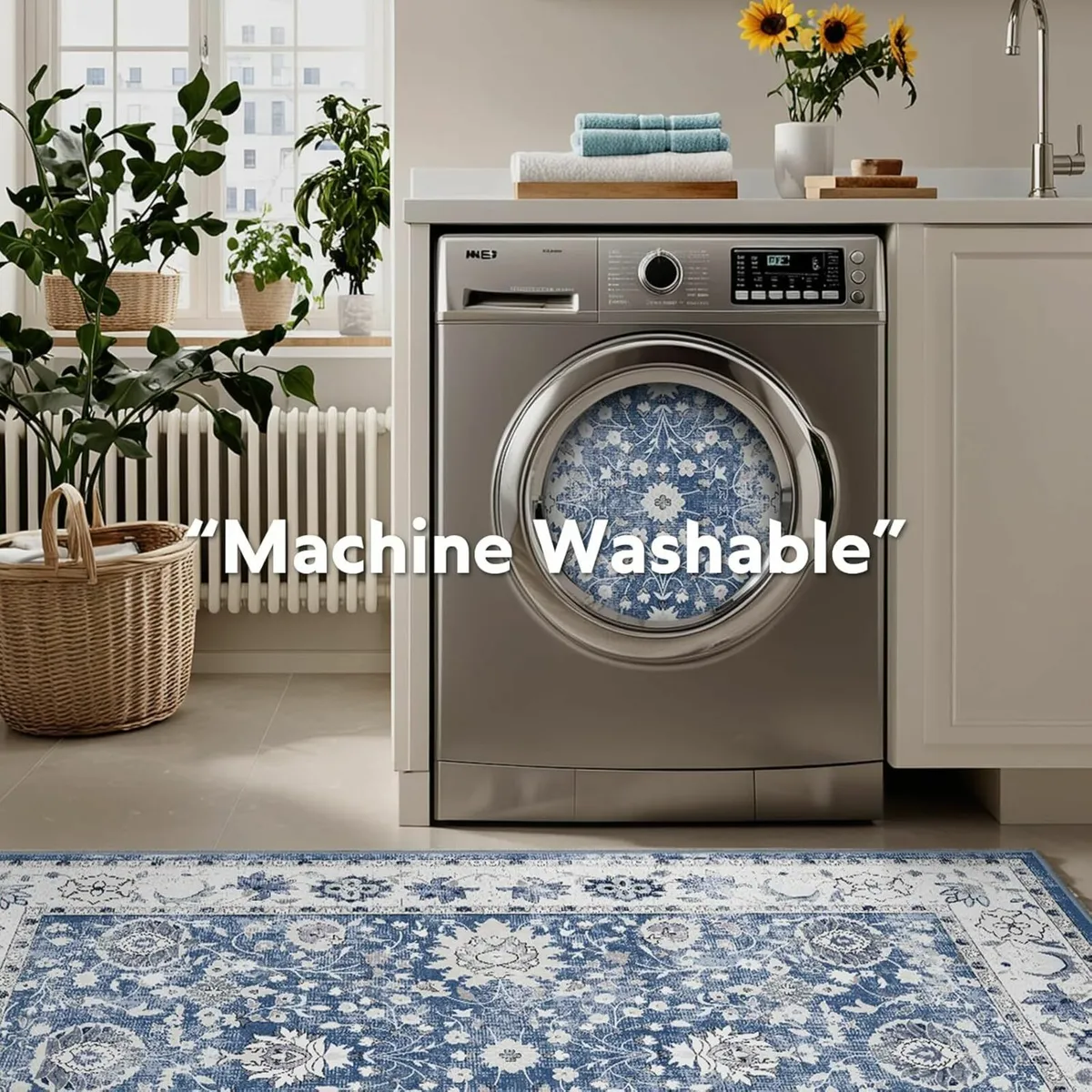 Vintage Blue Rugs Soft Living Room 200x300cm - Image 2