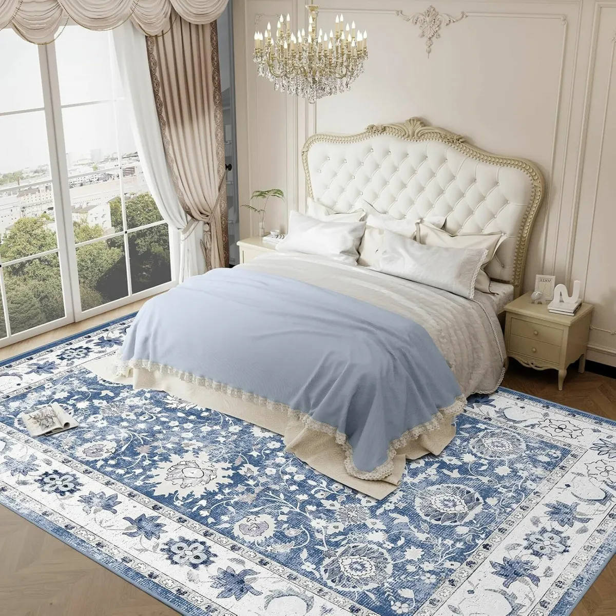 Vintage Blue Rugs Soft Living Room 200x300cm - Image 4