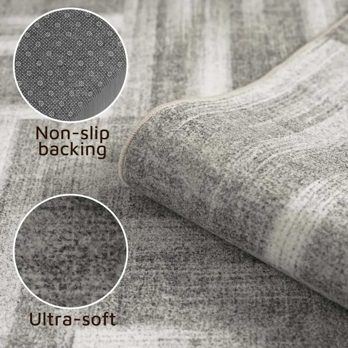 Modern Rug Soft  Large Grey bedroom 160x230cm - Image 2