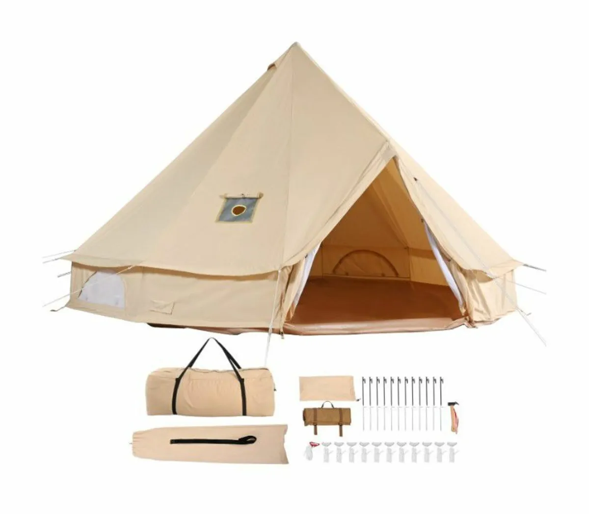 4 Seasons 4 m/13.12 ft Yurt Tent, Canvas Bell Tent - Image 1