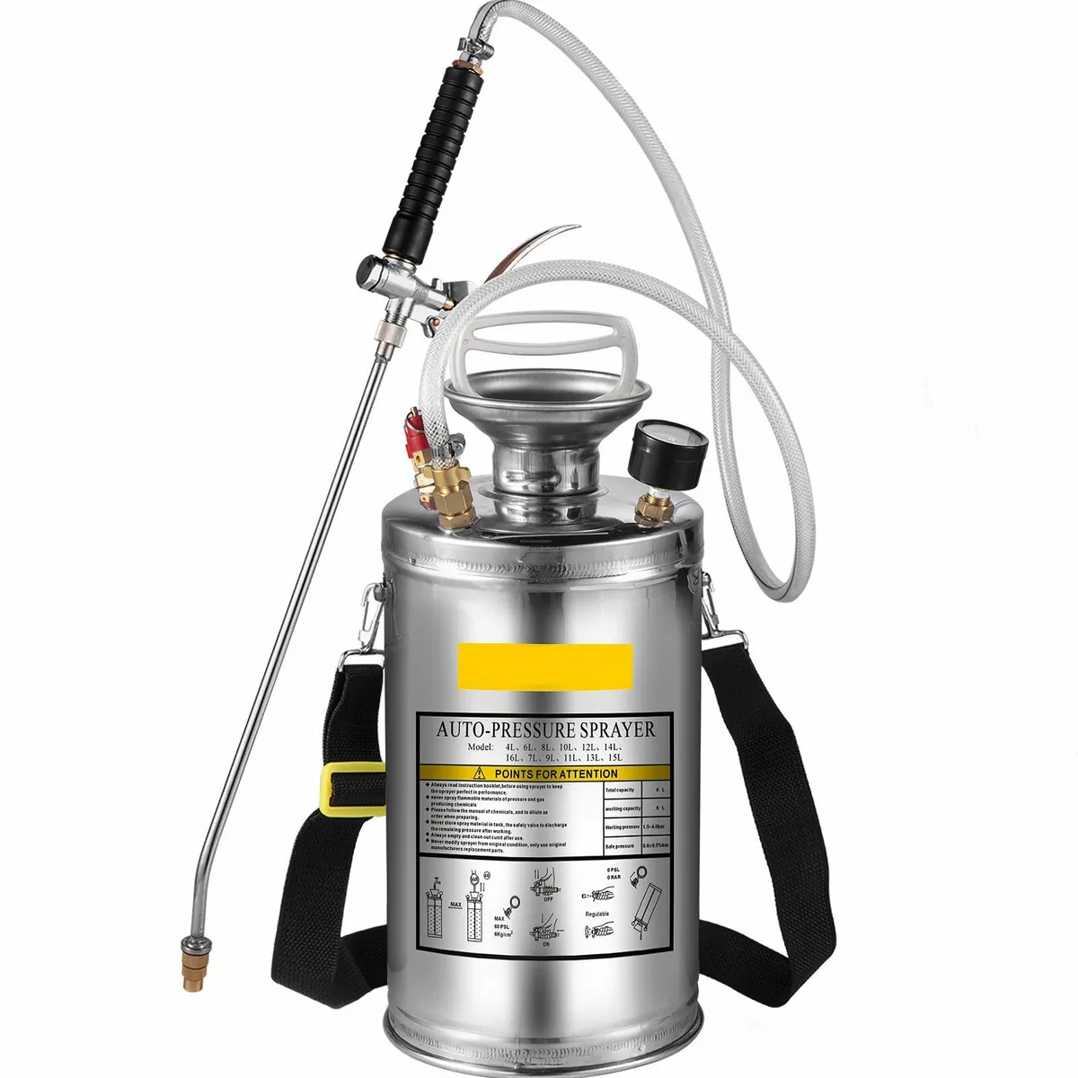 6L / 1.5Gallon Stainless Steel Hand-pumped Sprayer - Image 3