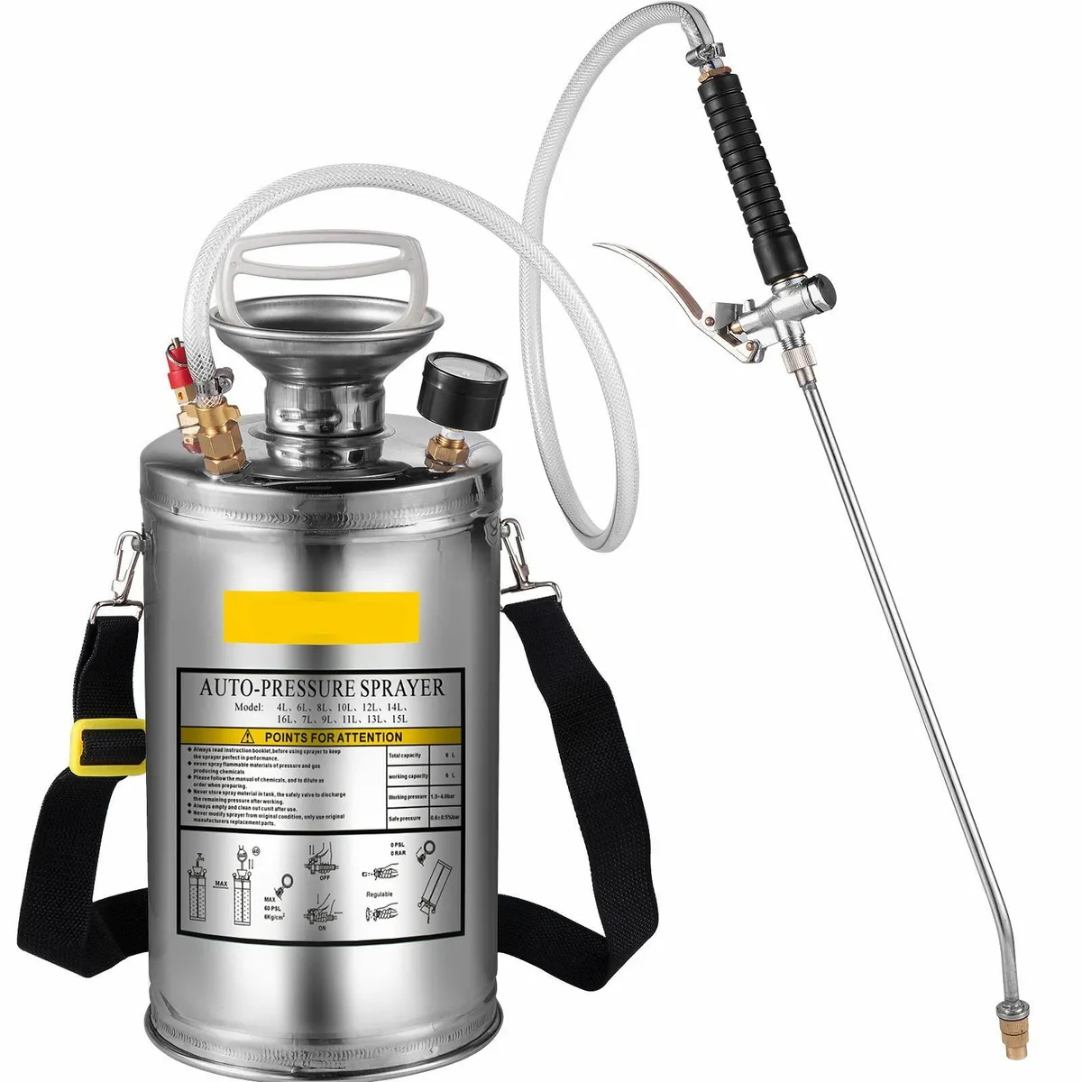 6L / 1.5Gallon Stainless Steel Hand-pumped Sprayer - Image 3