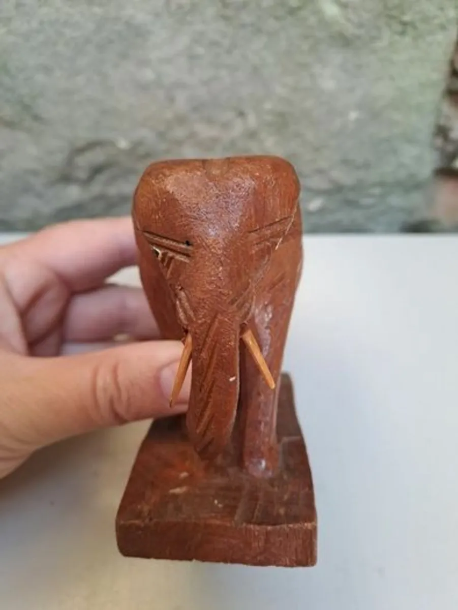 Wooden elephant Figurine vintage - Image 2