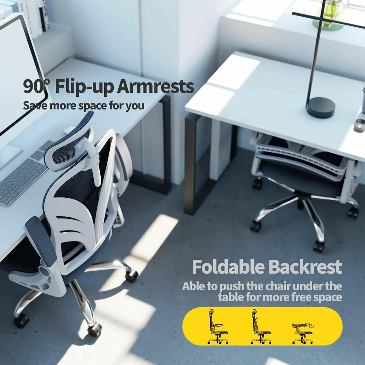 Ergonomic Office Chair Foldable Computer Desk - Image 3