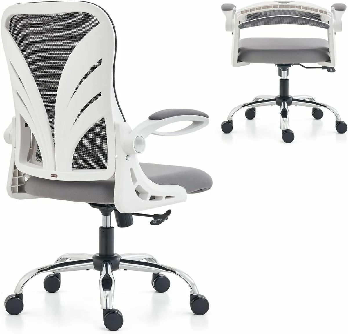 Ergonomic Office Desk Chair Foldable Backrest grey - Image 3