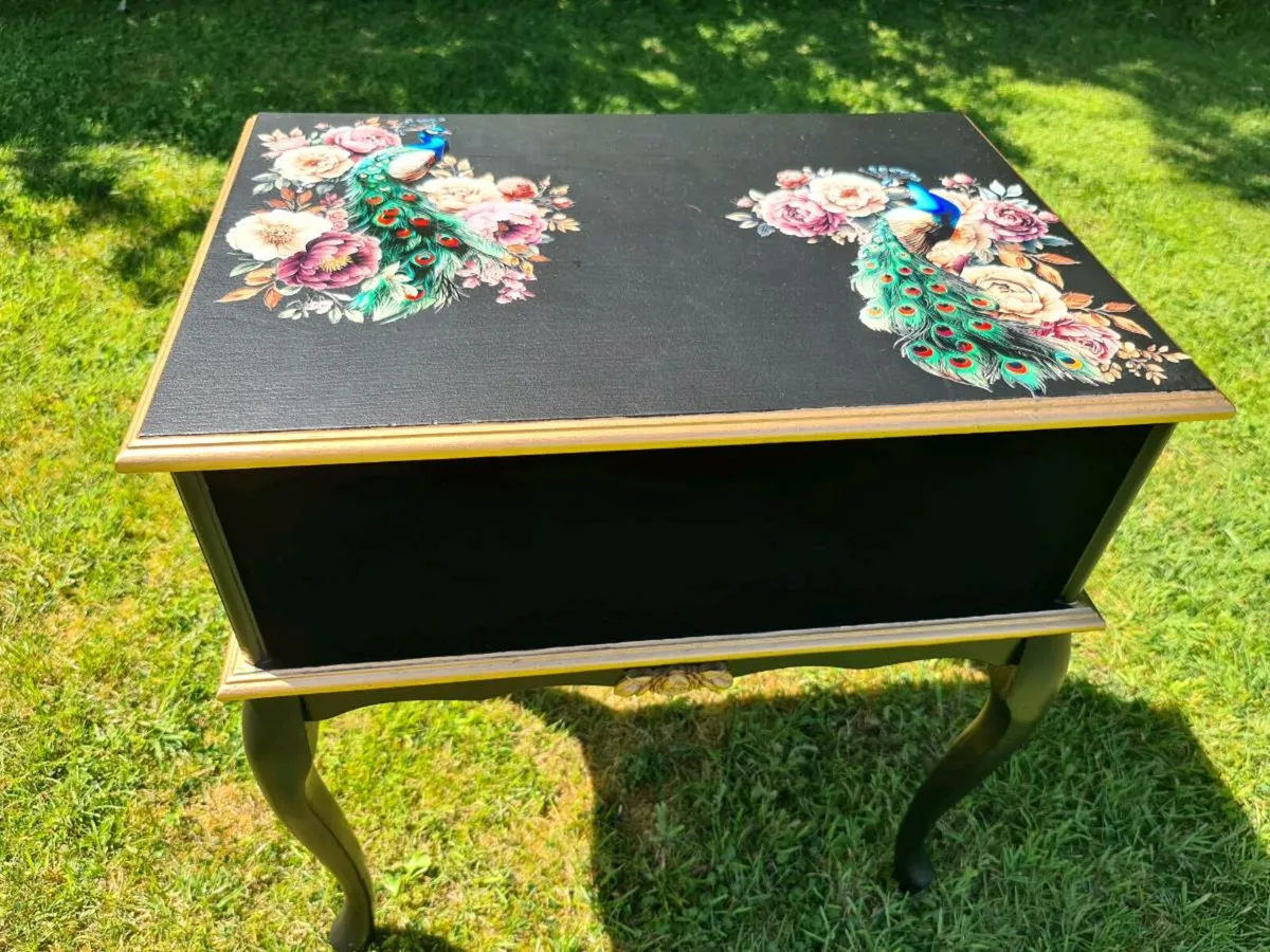 Vintage ebonised side table - Image 1