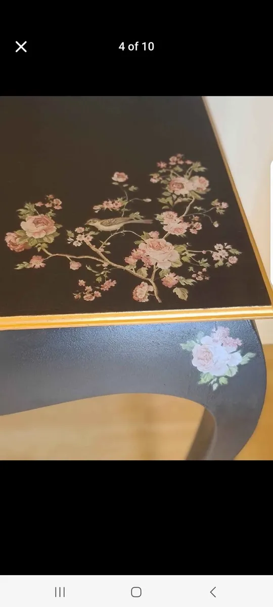Antique ebonised tall hall table - Image 2