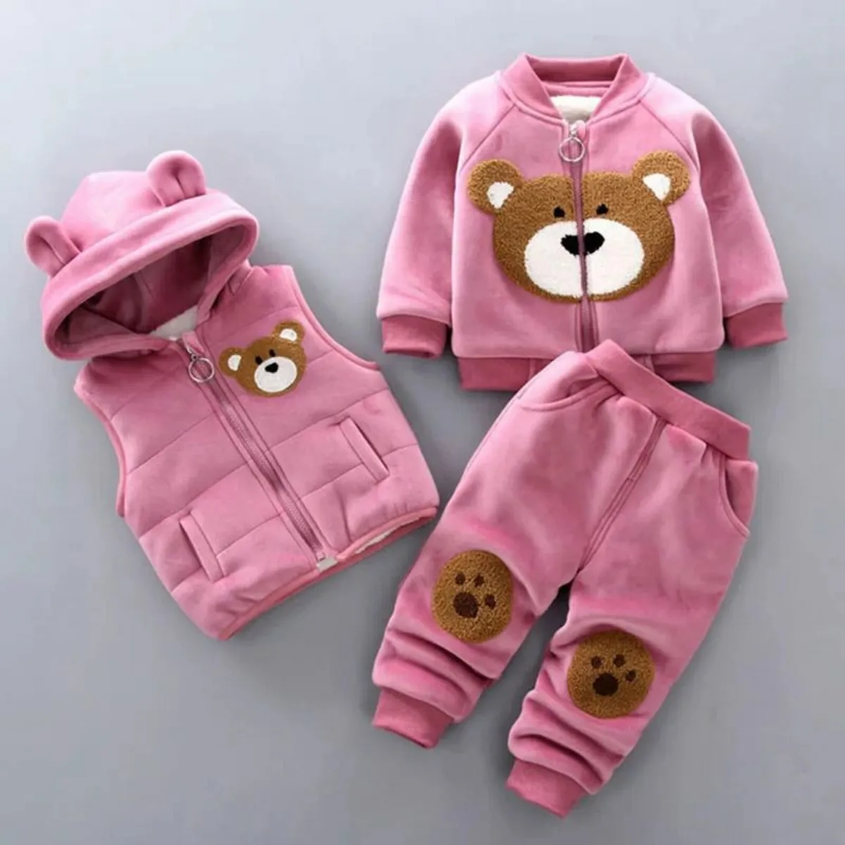 Girls 3-piece Thick Fleece Winter Clothing 3 y/o - Image 1