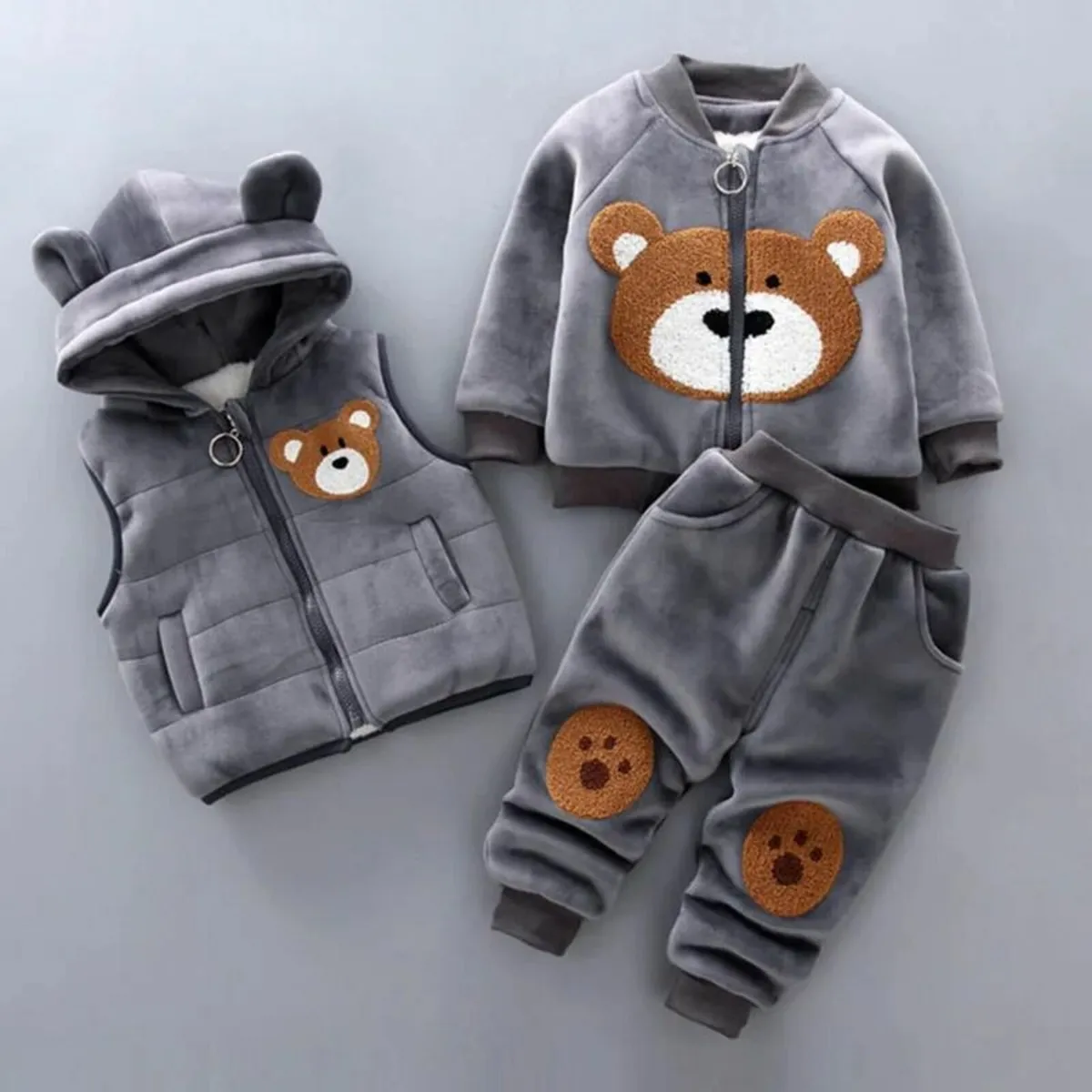 Boys 3-piece Thick Fleece Winter Clothing 3 y/o - Image 1