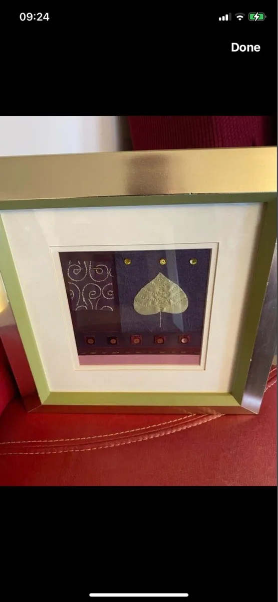 Set of Embroidered Sprig Filled Frames - Image 3