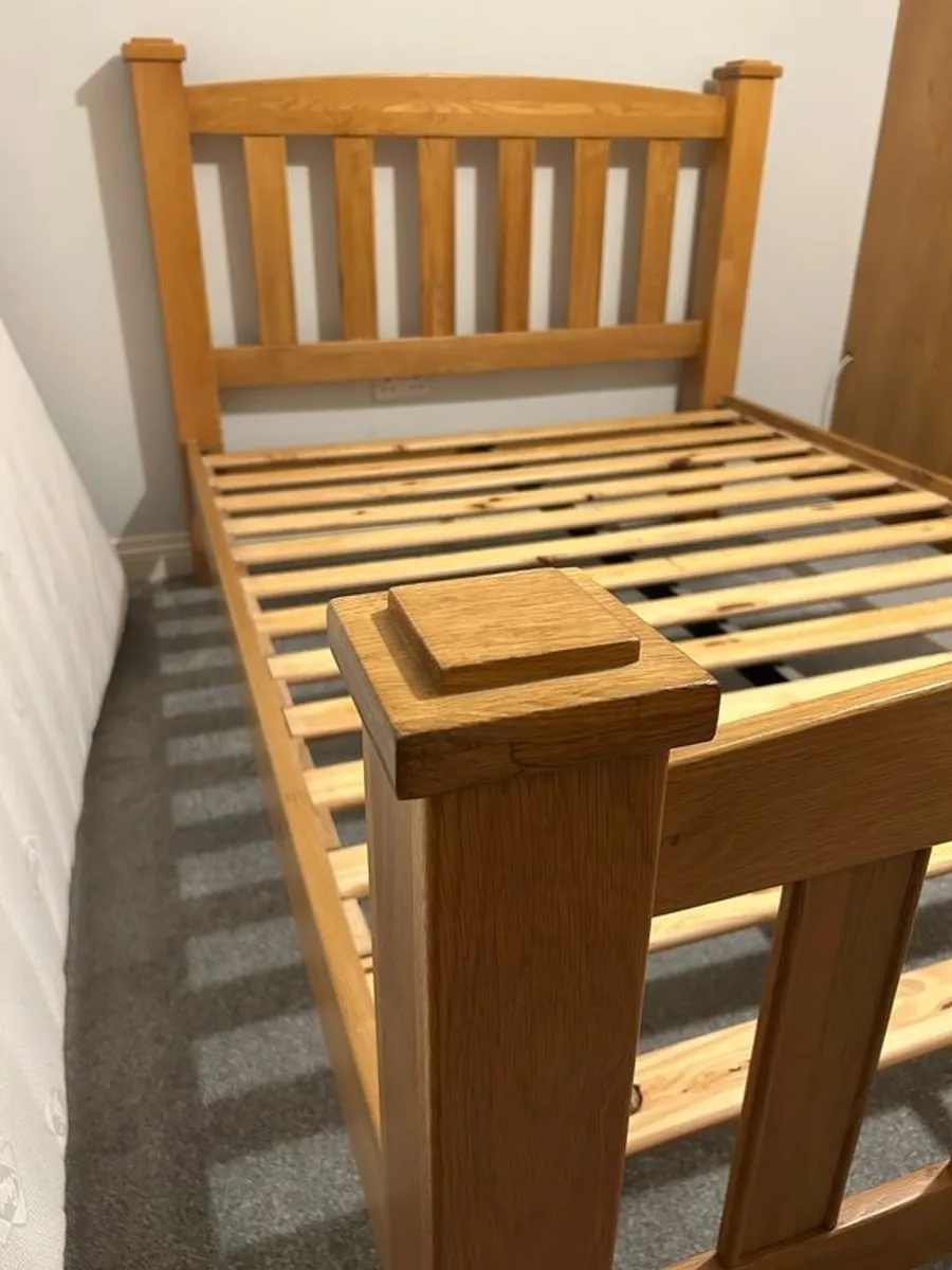Solid Oak standard double bed frame - Image 2