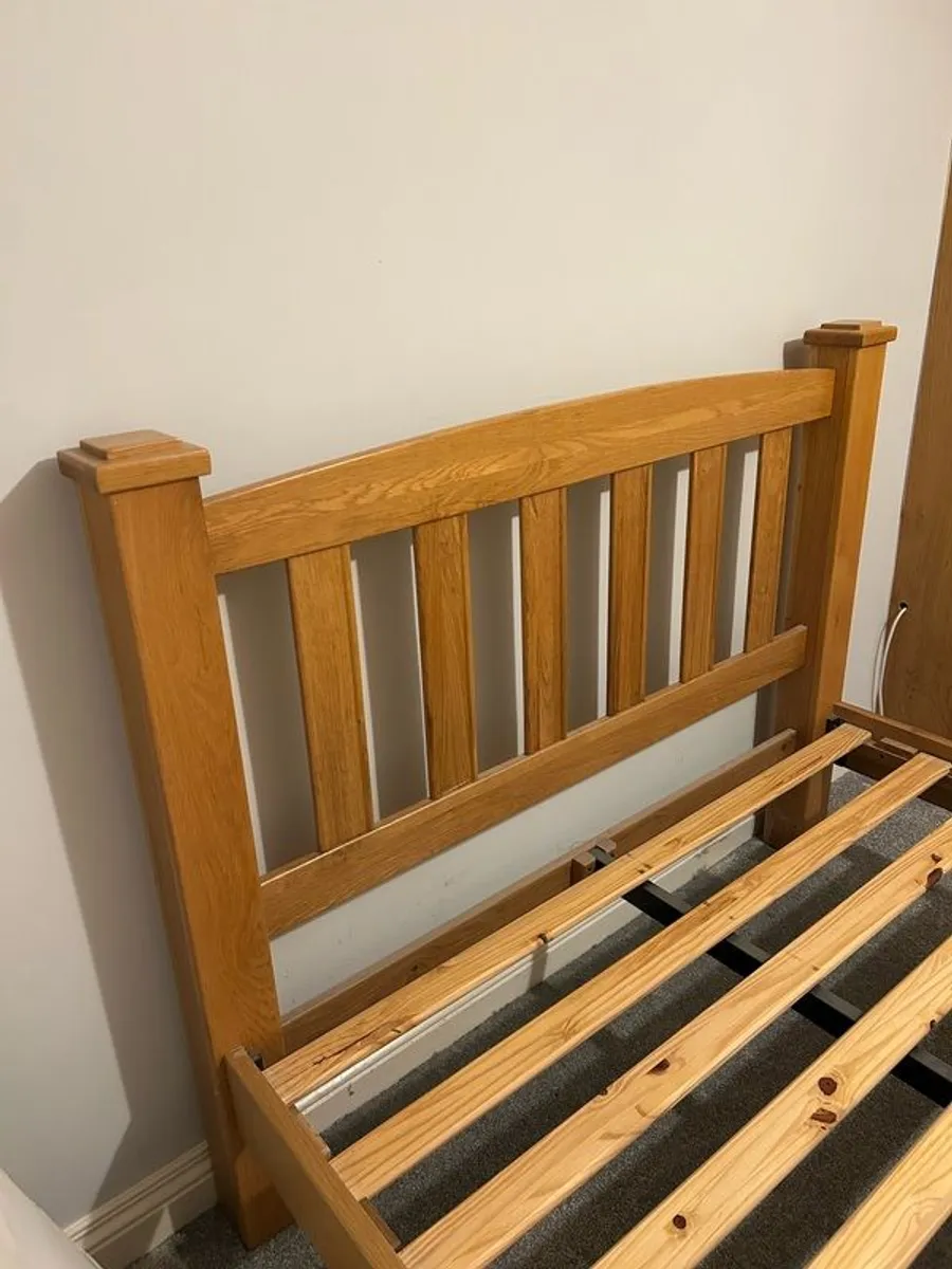 Solid Oak standard double bed frame - Image 3