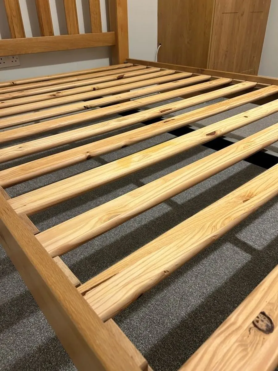 Solid Oak standard double bed frame - Image 4