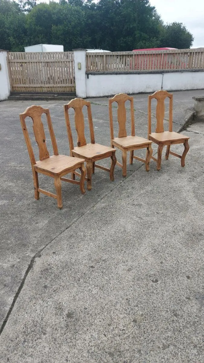 Four sturdy rustic dining chairs - Image 1
