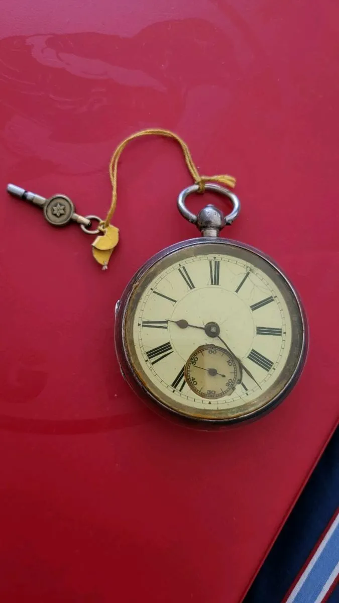 Antique silver pocket watch - Image 1