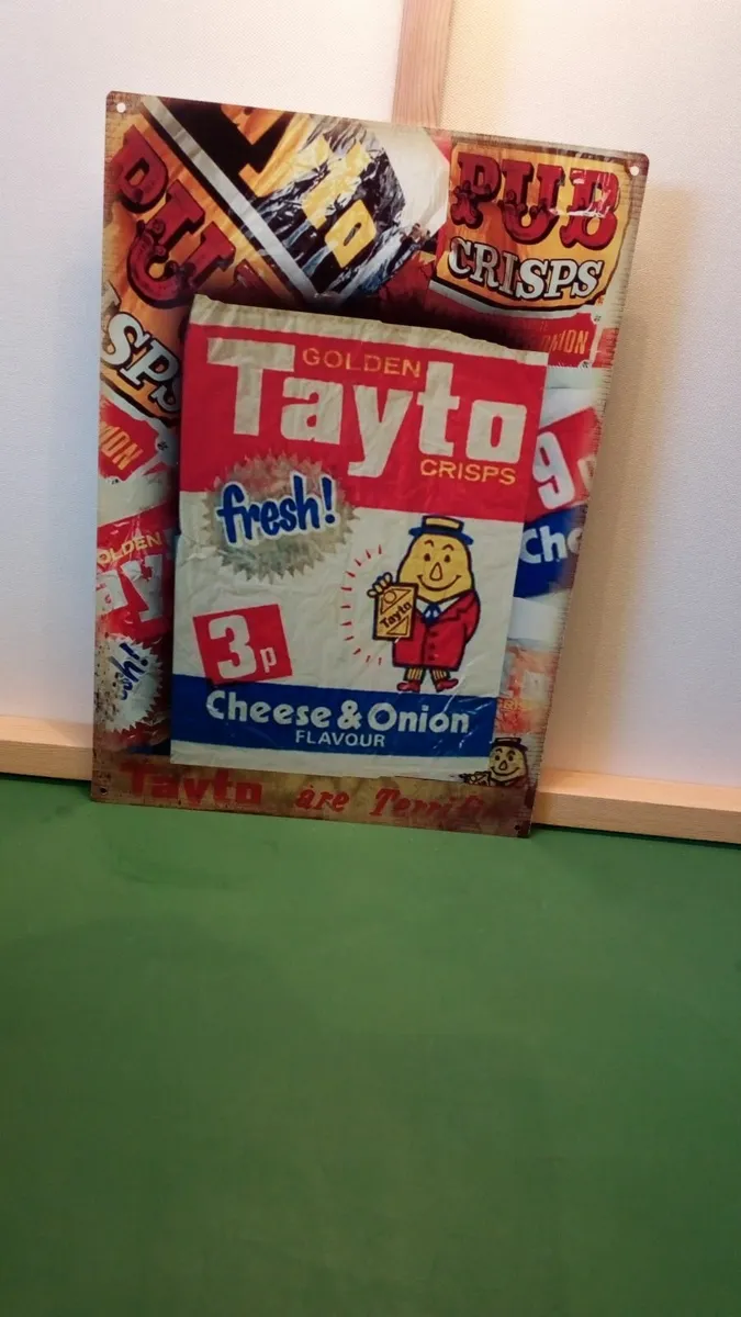 Tayto rustic tin metal sign - Image 1
