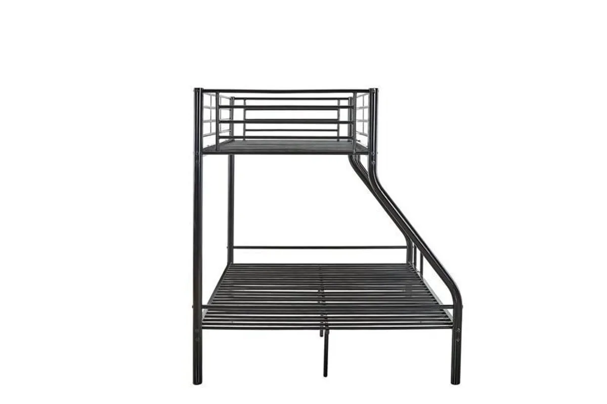 Black Double Metal Bunk Bed Sturdy Frame - Image 4