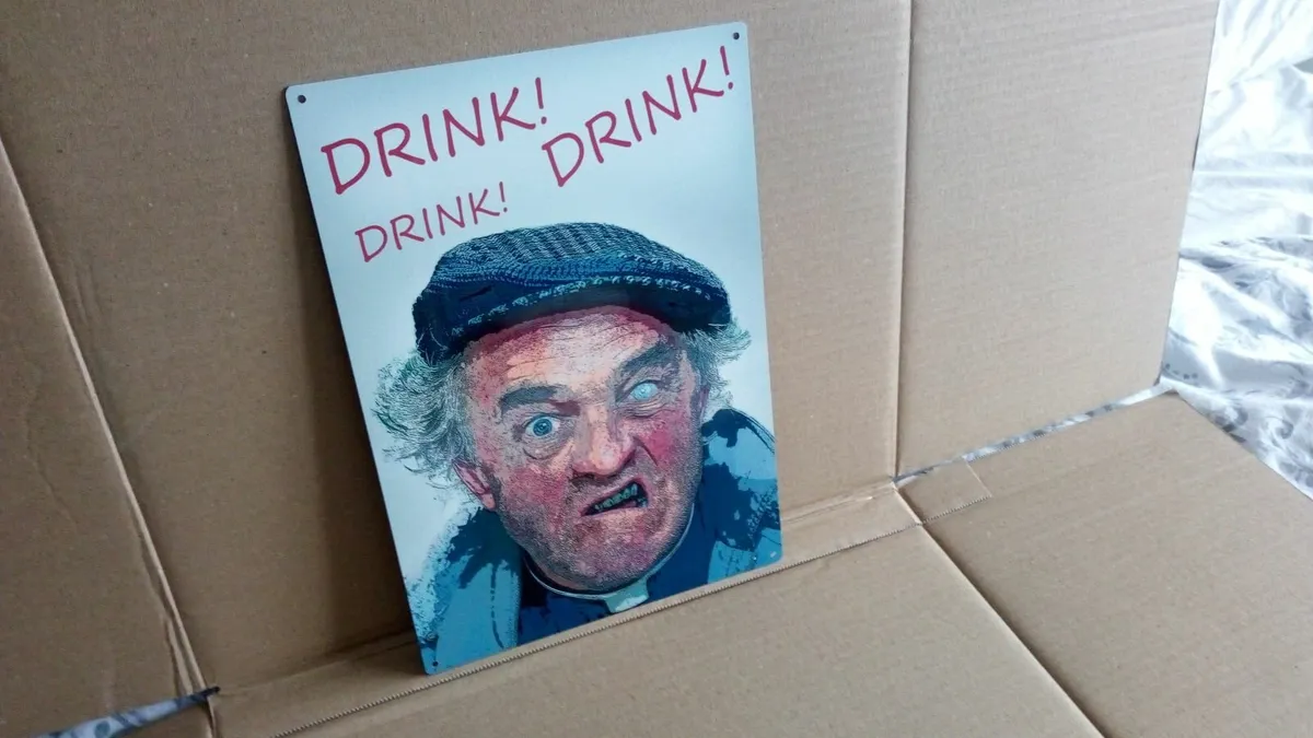 Father Ted Father Jack tin sign - Image 1