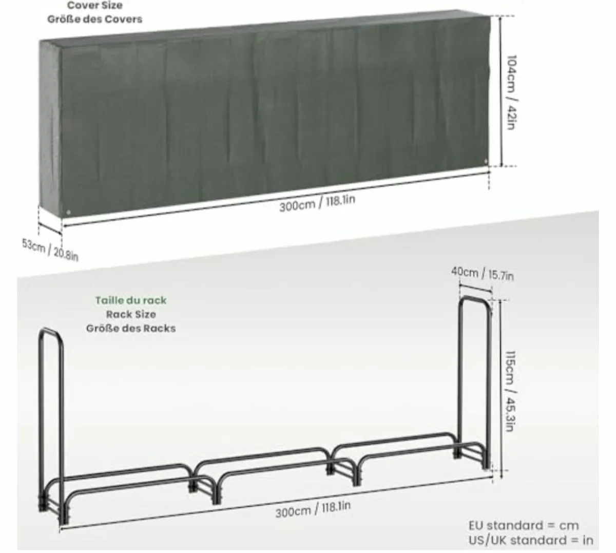 Log Rack with Waterproof Cover - Image 2
