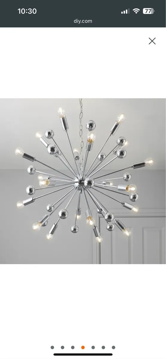 Komet pendant chrome ceiling light - Image 1
