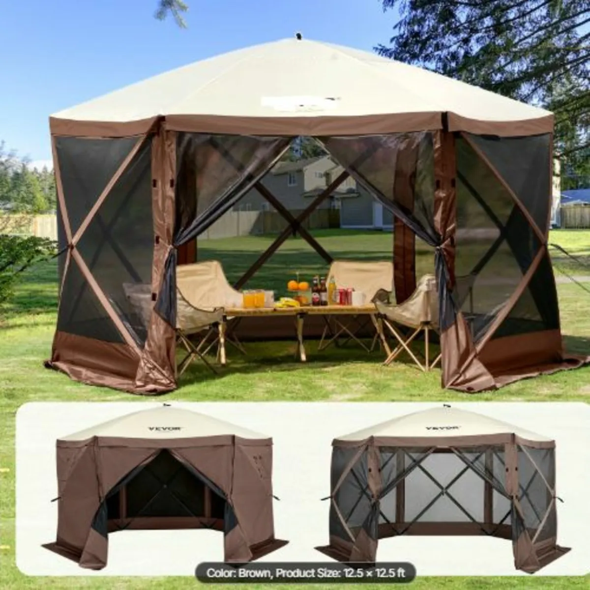 Pop Up Gazebo Tent PopUp Screen Tent 6Sided Canopy - Image 1