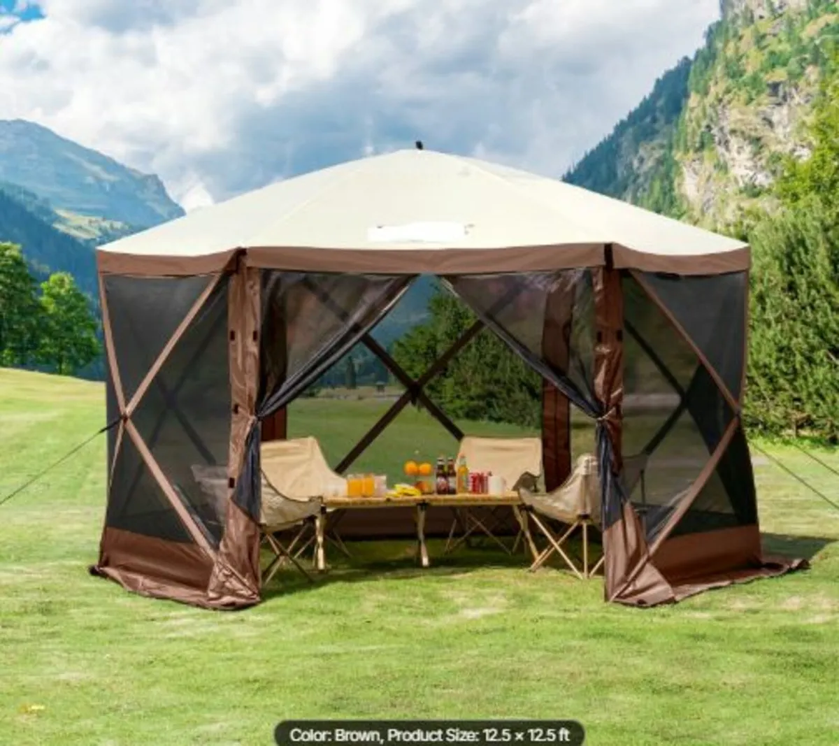 Pop Up Gazebo Tent PopUp Screen Tent 6Sided Canopy - Image 3