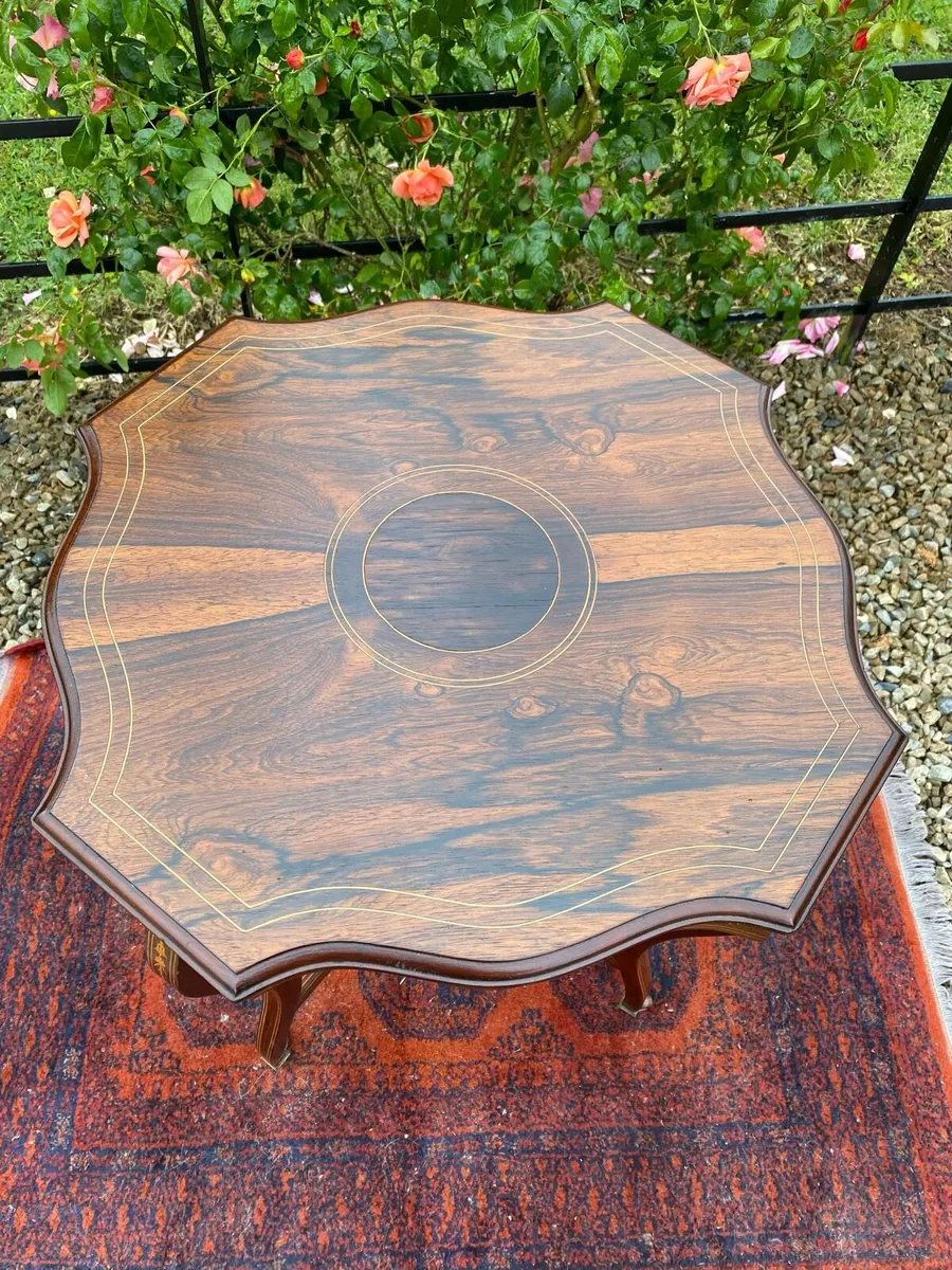 Antique inlaid table - Image 2