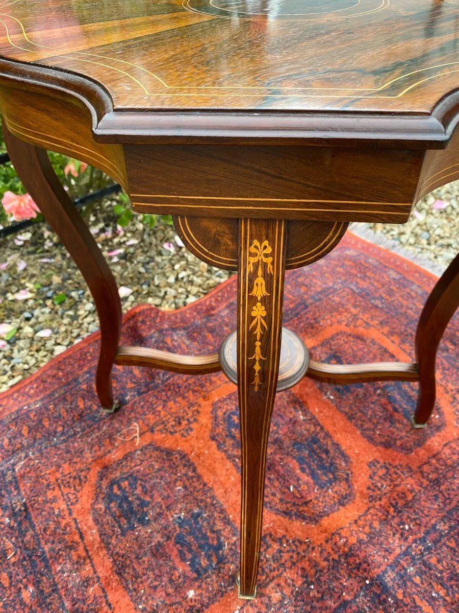 Antique inlaid table - Image 3