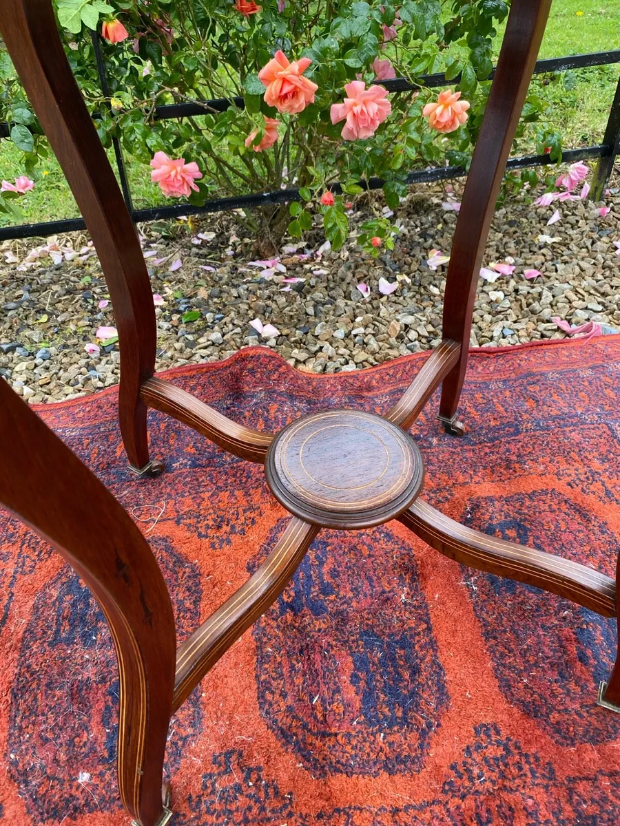 Antique inlaid table - Image 4