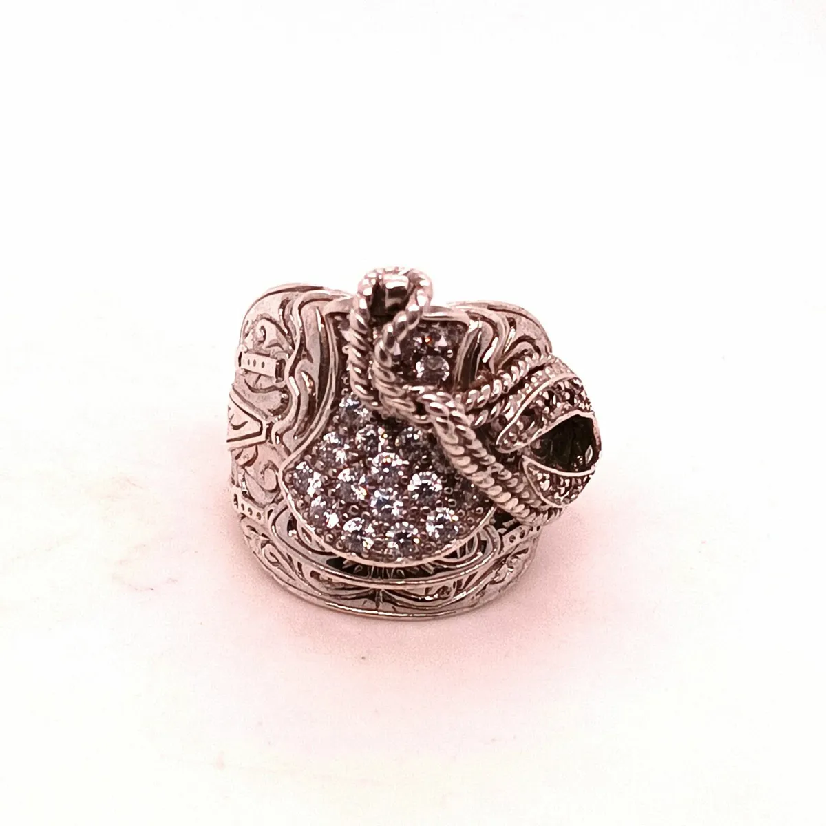 Large, Heavy Sterling Silver Saddle Ring - Image 1