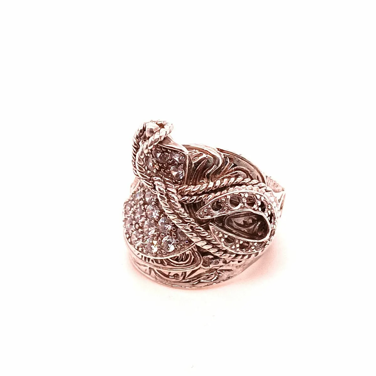 Large, Heavy Sterling Silver Saddle Ring - Image 4